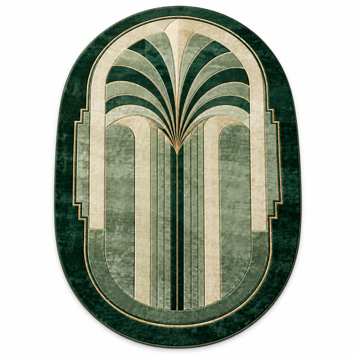Verdant Palais Bamboo Silk Oval Rug