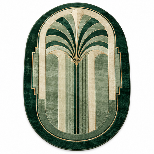 Verdant Palais Bamboo Silk Oval Rug