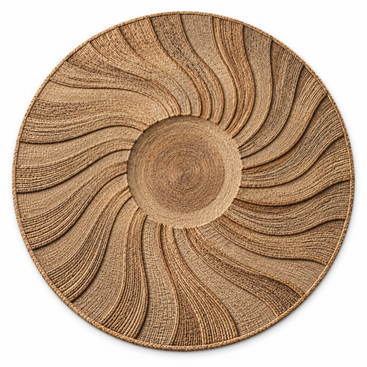 Desert Halo Hand-Spun Jute Round Rug