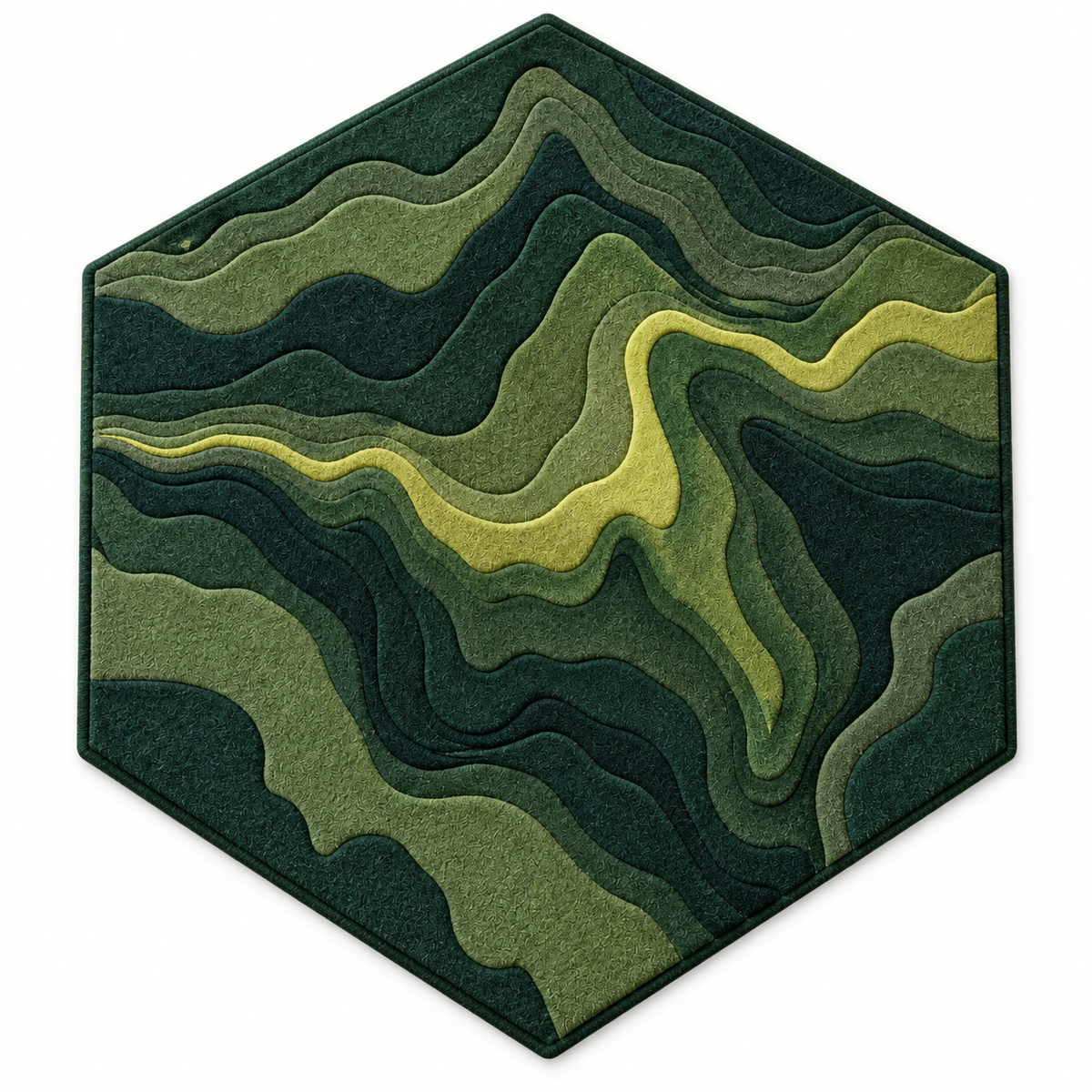 Alpine Shadow Felted Merino Hexagonal Rug