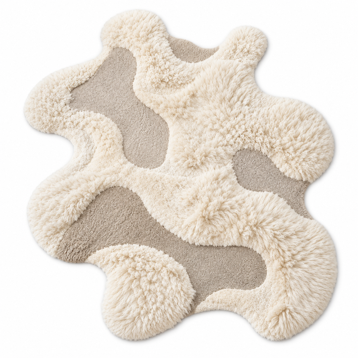 Ivory Tundra Sheepskin Freeform Rug
