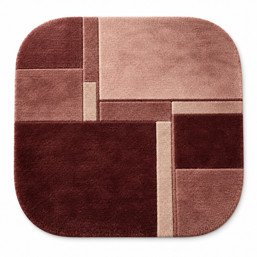 Tapis alpaga à motif quadrillé quartz rose