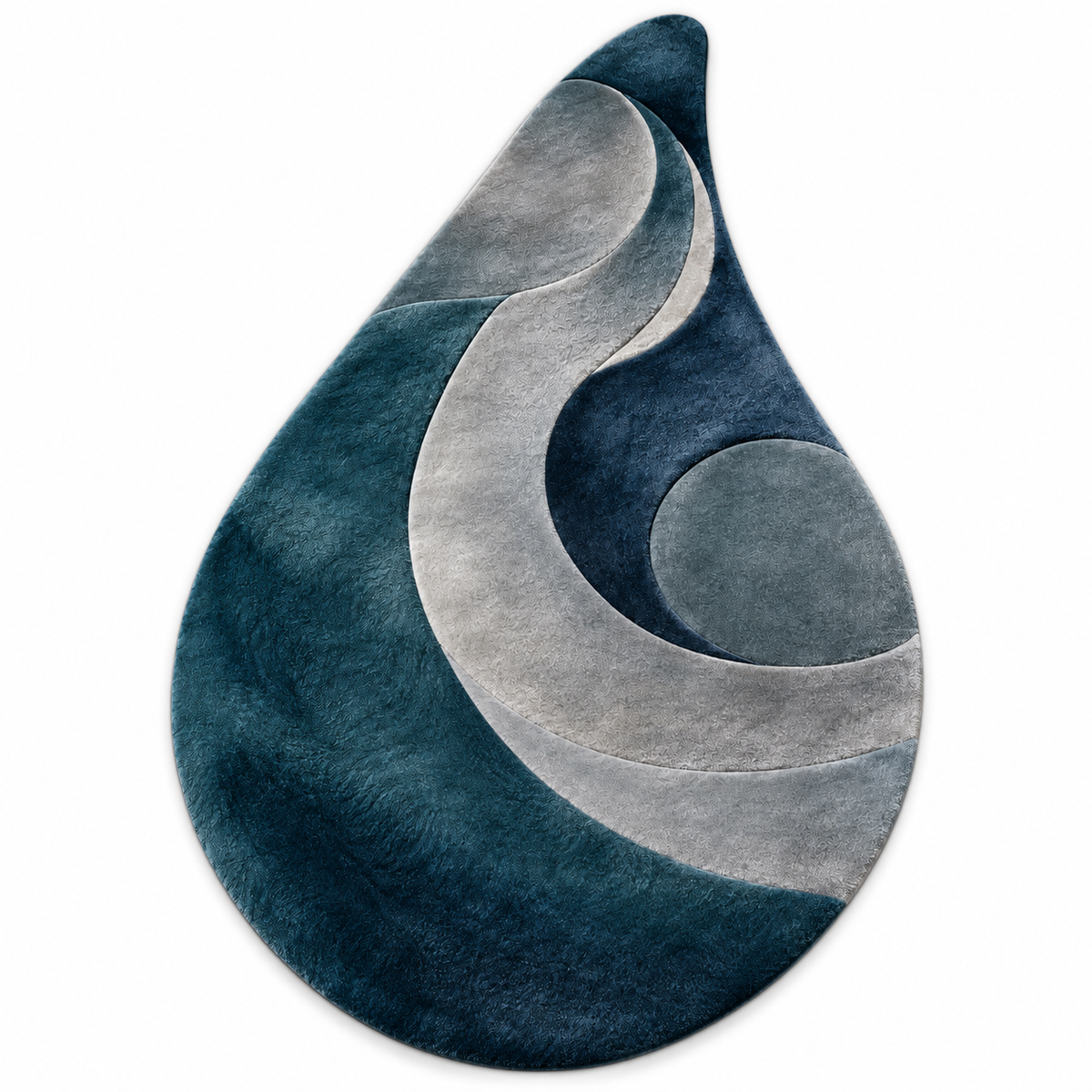 Silver Nocturne Cashmere Teardrop Rug