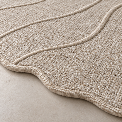 Pearl Current Linen Scalloped Area Rug