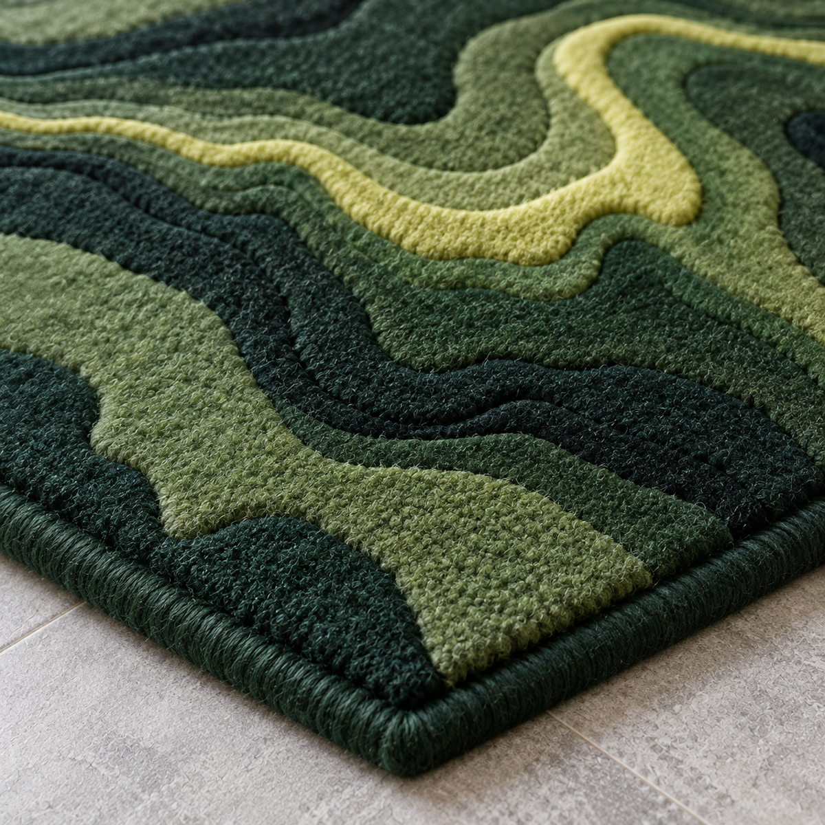 Alpine Shadow Felted Merino Hexagonal Rug