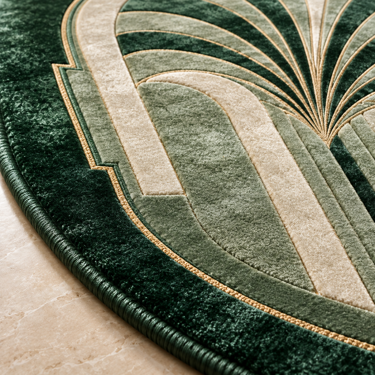 Verdant Palais Bamboo Silk Oval Rug
