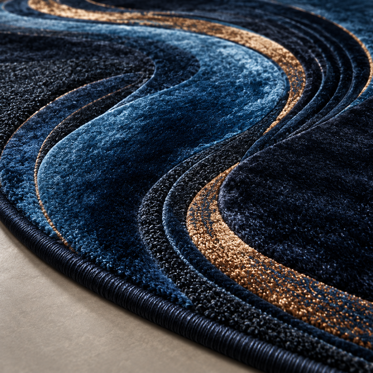 Midnight Koi Banana Silk Oval Rug