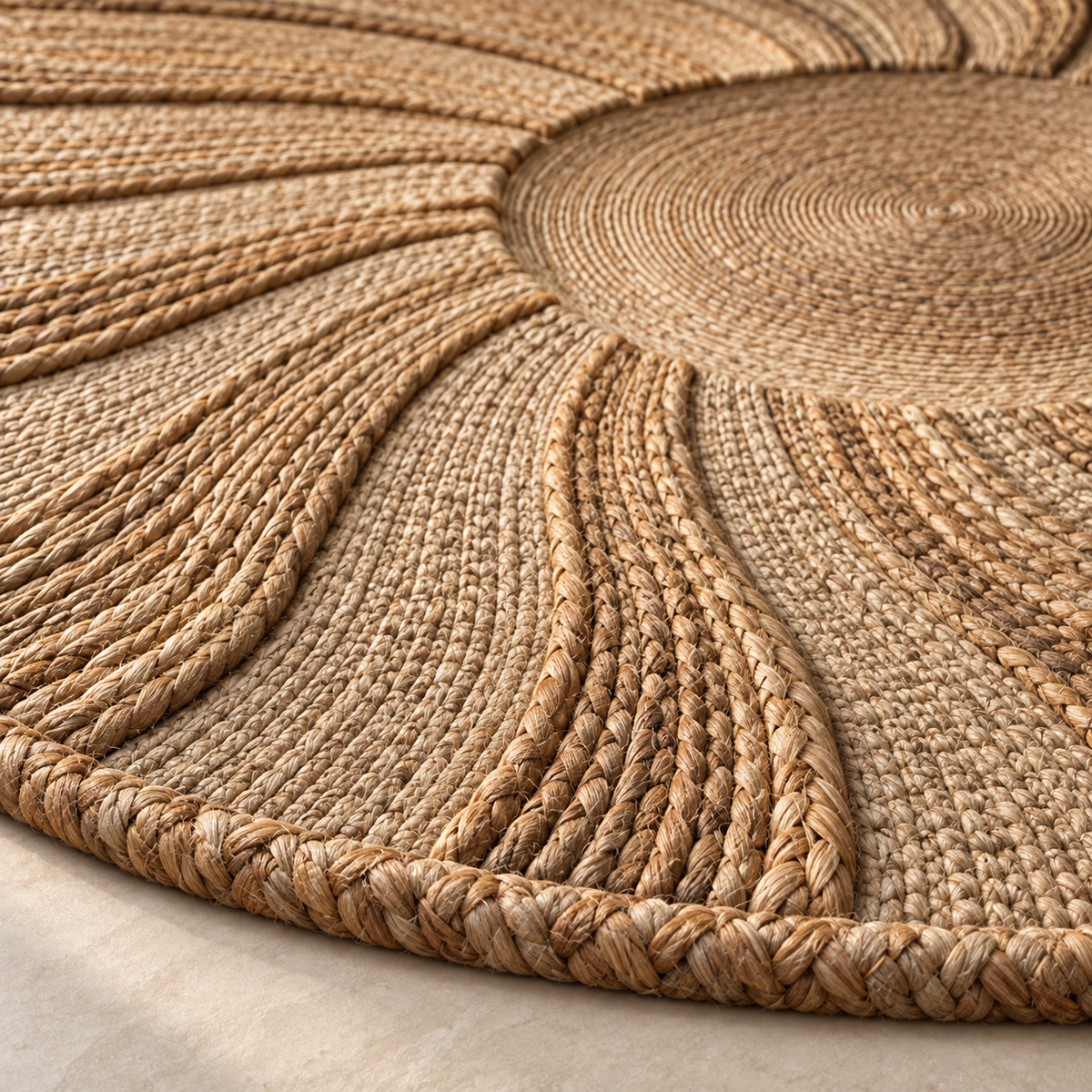 Desert Halo Hand-Spun Jute Round Rug