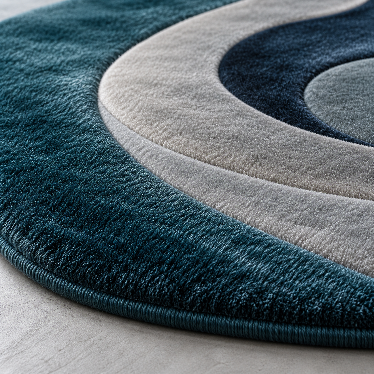 Silver Nocturne Cashmere Teardrop Rug