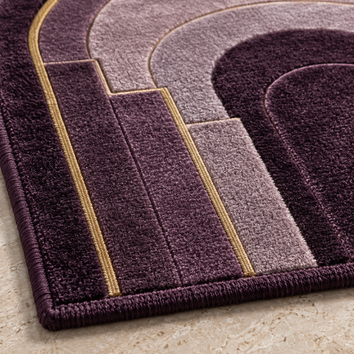 Amethyst Deco Cotton Chenille Arched Rug