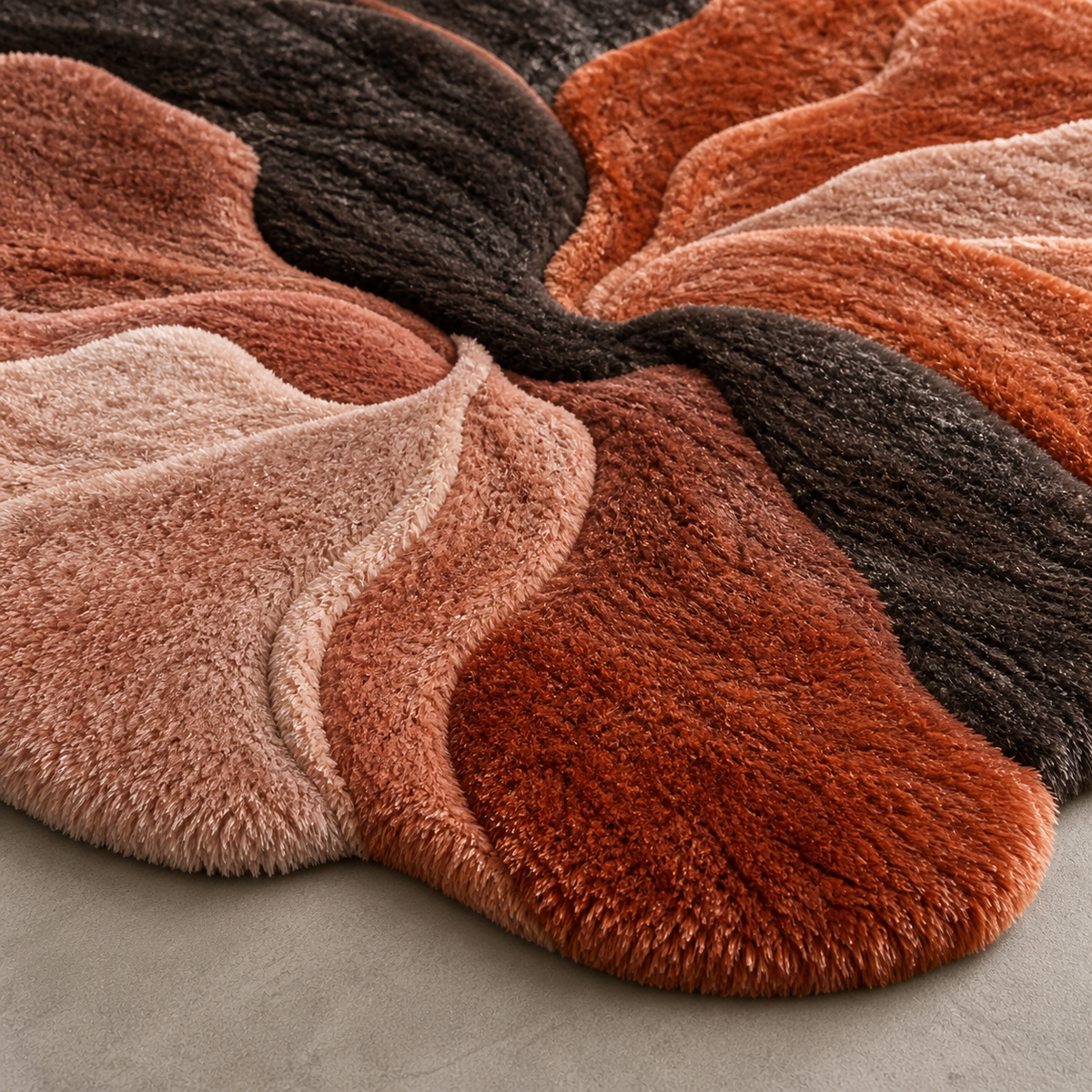 Cinder Bloom Mohair Freeform Rug