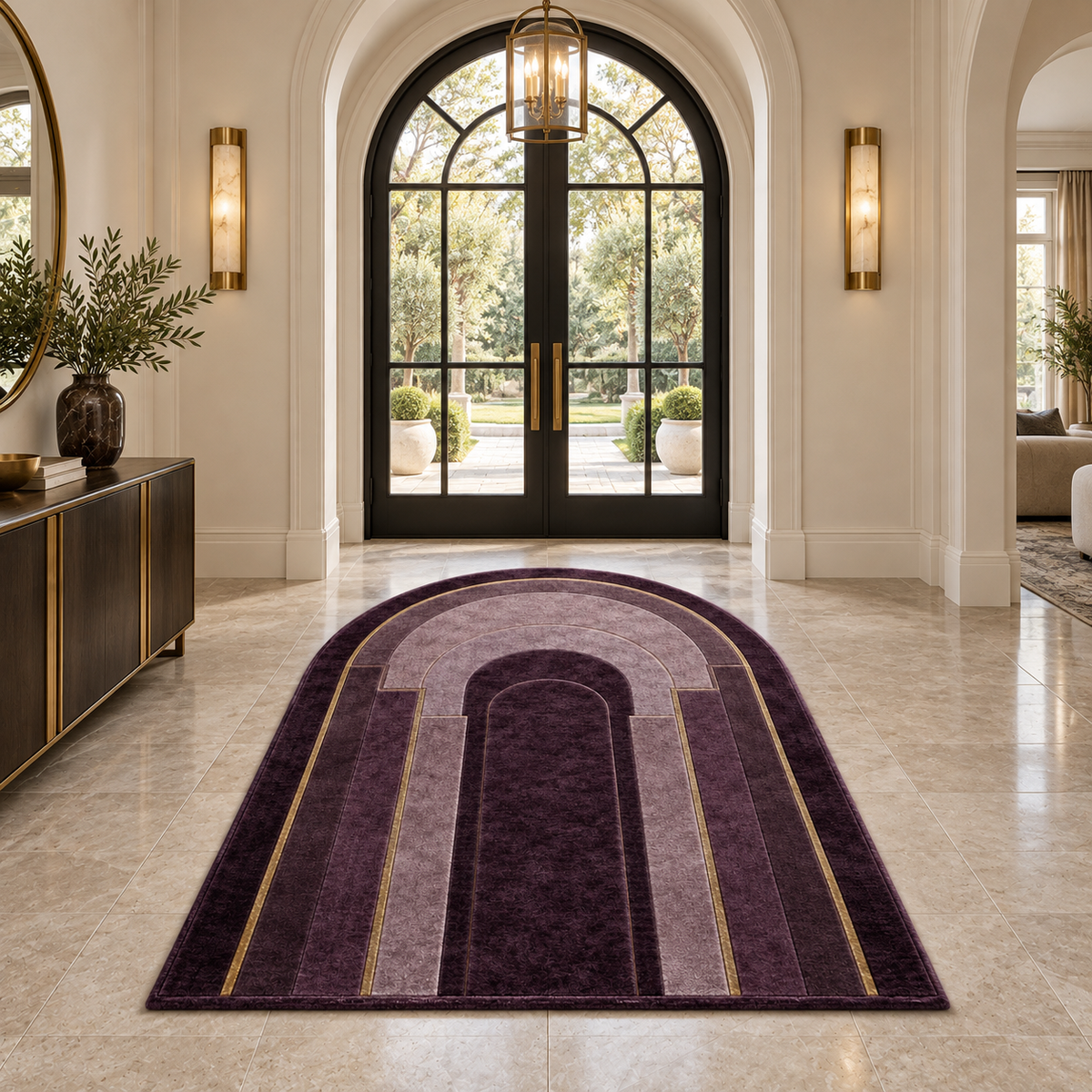 Amethyst Deco Cotton Chenille Arched Rug