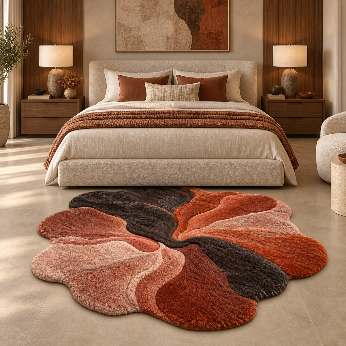 Cinder Bloom Mohair Freeform Rug