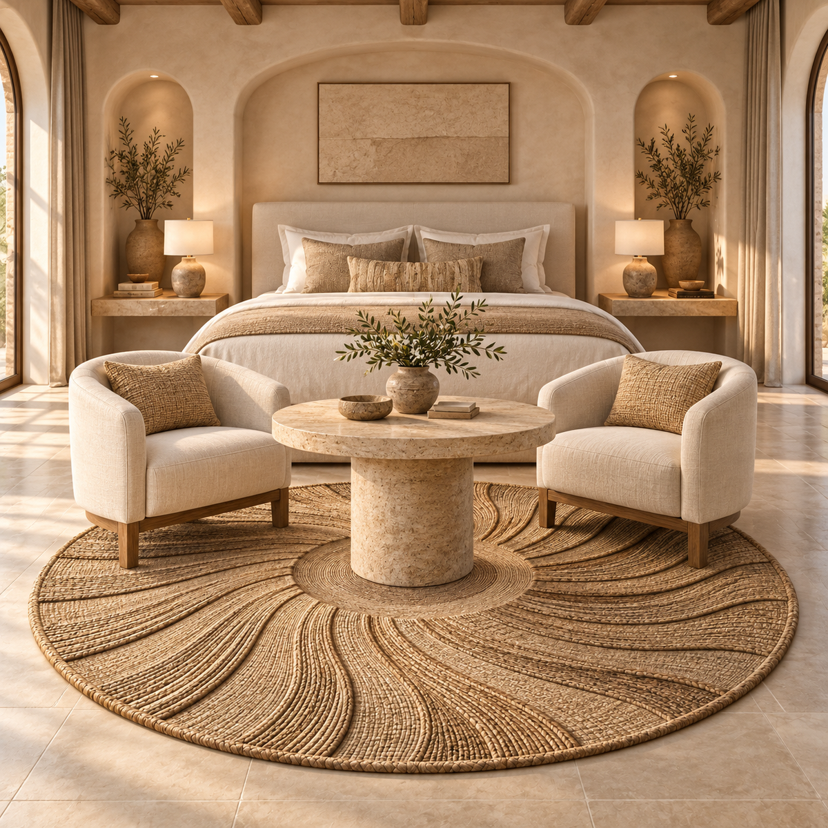 Desert Halo Hand-Spun Jute Round Rug