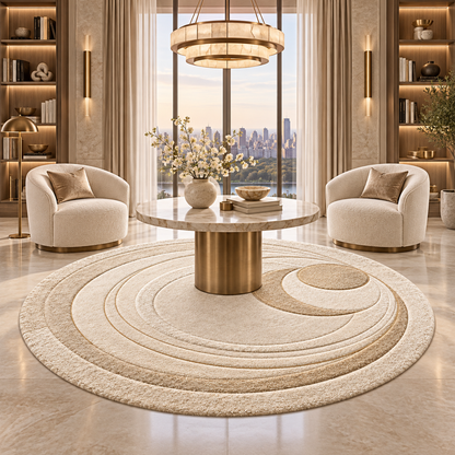 Tapis rond sculpté Aurelia Orbit