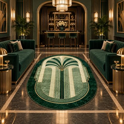 Verdant Palais Bamboo Silk Oval Rug
