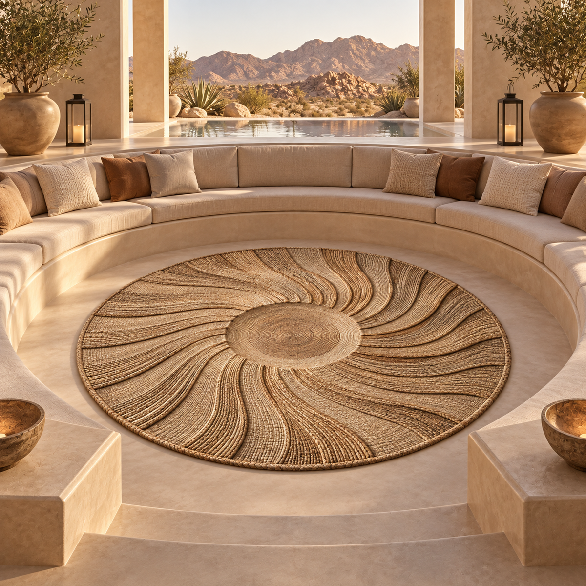 Desert Halo Hand-Spun Jute Round Rug